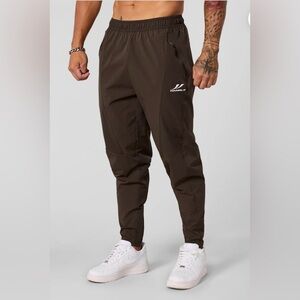 Youngla Tapered Drawstring Joggers Gym Workout Size XXL Brown Men's
